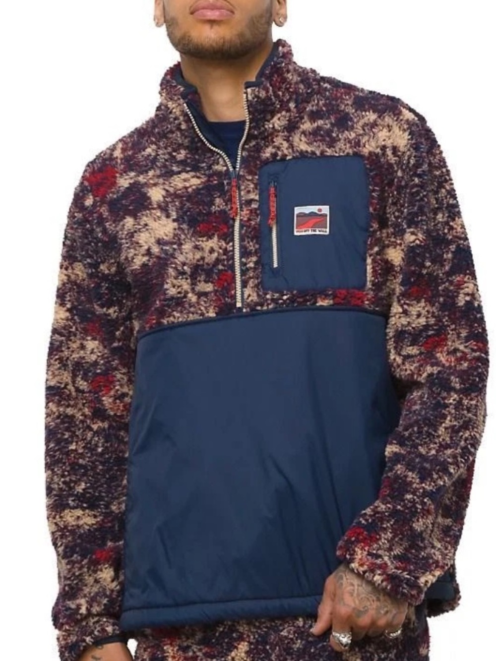 Vans Outdoor Club Qzip Fleece Pullover Jacket Sherpa Small NWT